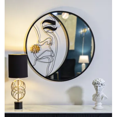 LUSTRO NA ŚCIANĘ MELLY Ø 80X3,8 cm (WYMIARY LUSTRA 27X76 cm)